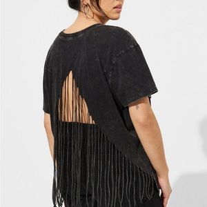 NWOT fringe back vintage black T-shirt